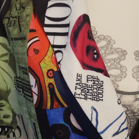 Allover Print Single Button Longline Blazer - Picture 7 of 8